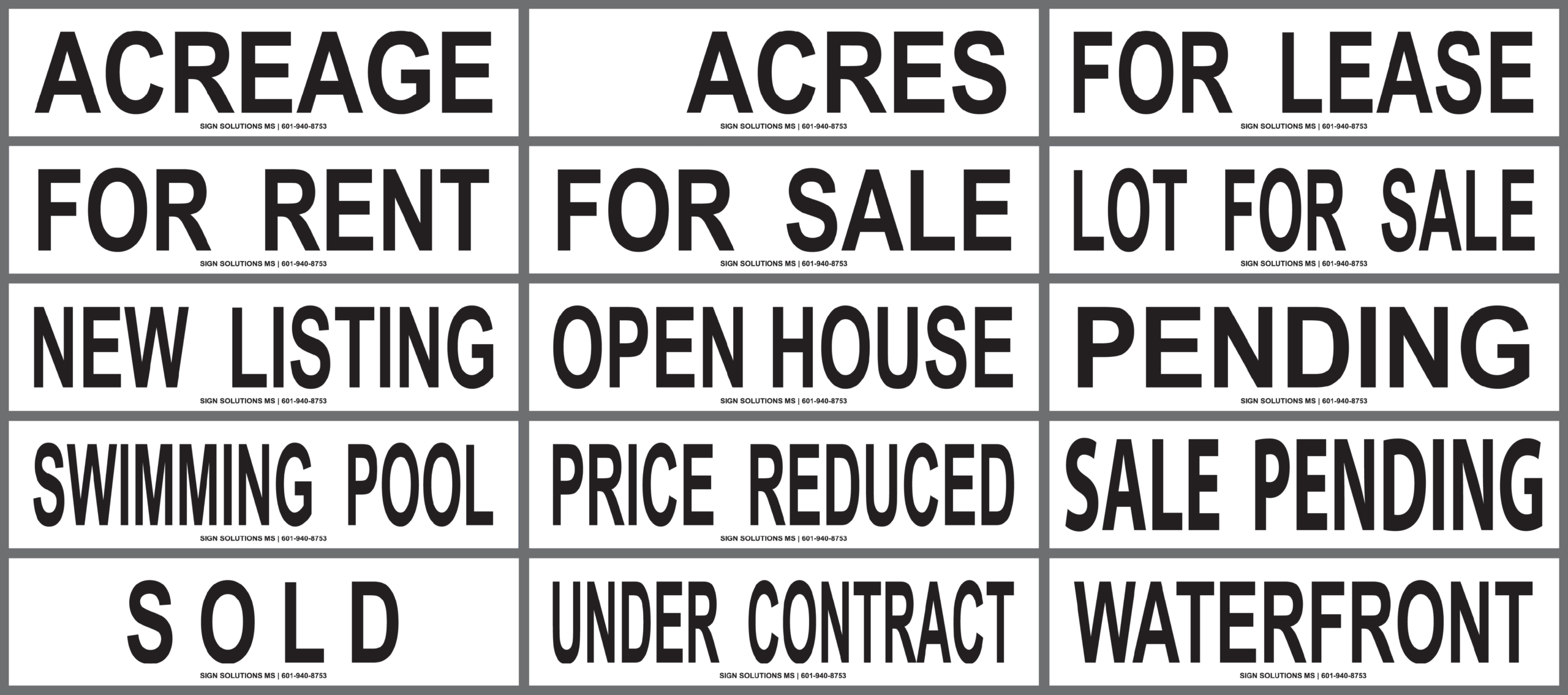Sign Rider Billboard 10 Sign Riders 24x6 - Black on White (Glued Together) - Sign Solutions MS